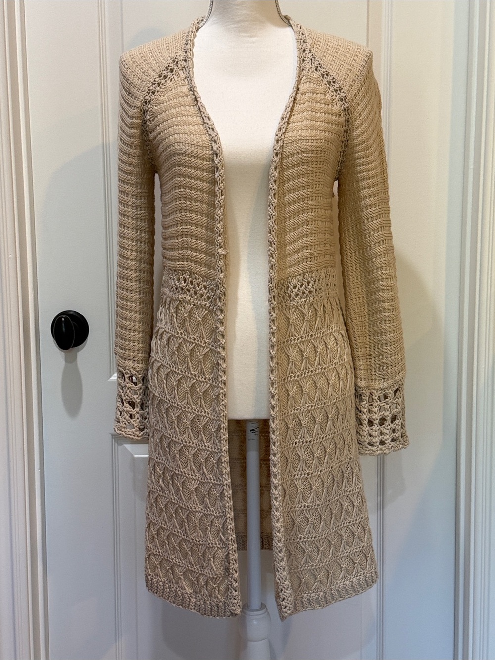 Lucy Brand Crochet Long Cardigan